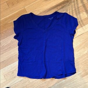 Blue V-Neck Women's Top